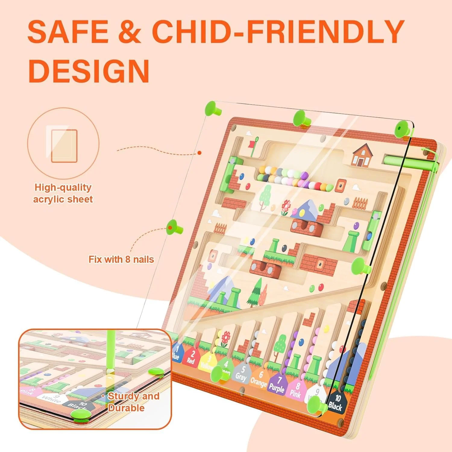 Magnetic Color & Number Maze