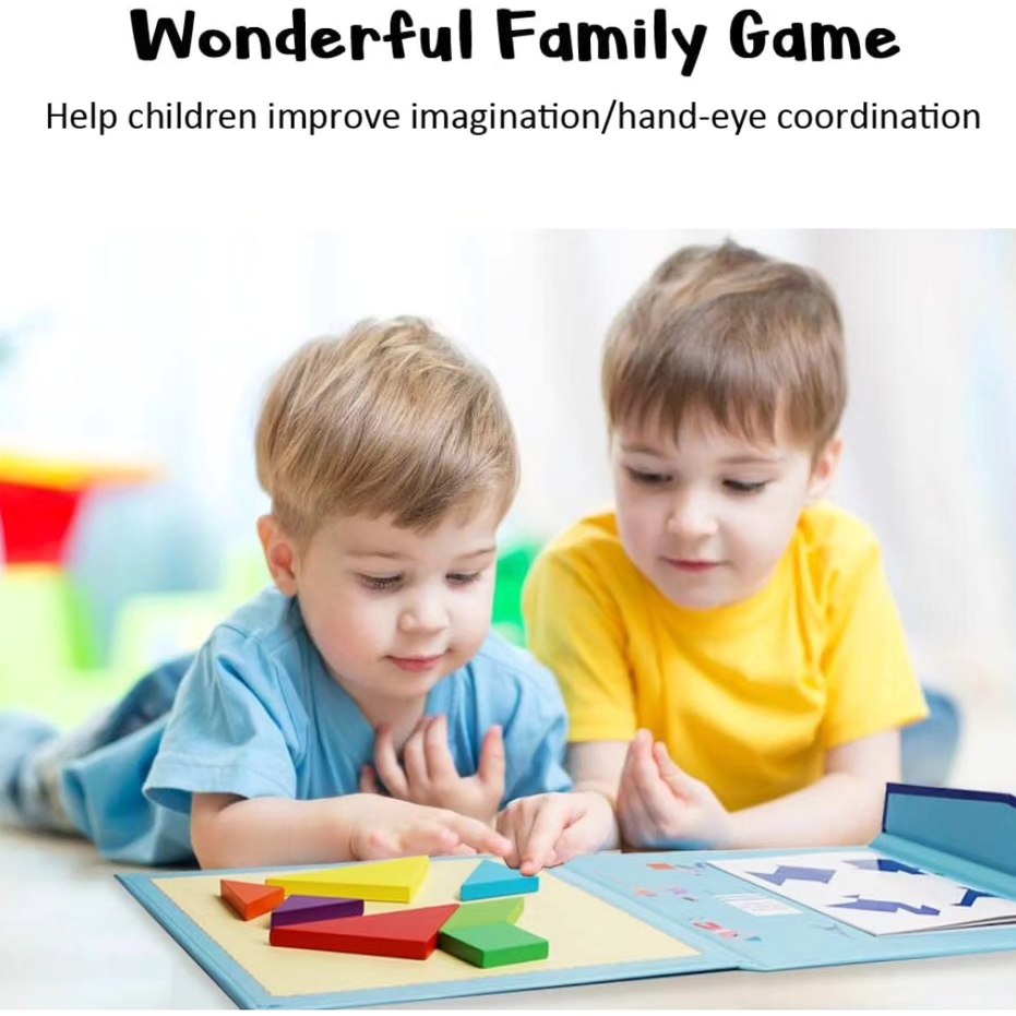 Wooden Tangram Puzzle Geometric Shape