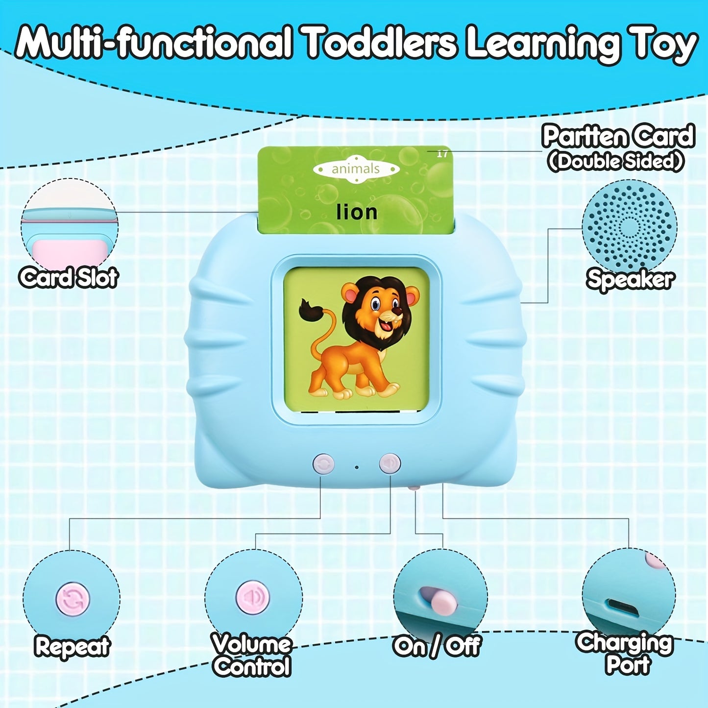 Toddler Talking Flash Cards Reader (Rechargeable)